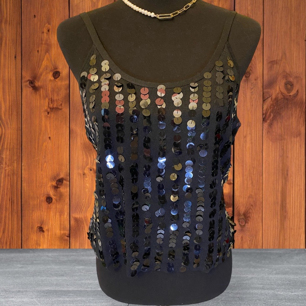 Vintage Joseph A. 100% Silk Cardigan Sequins Set, Size XL - Picture 4 of 9